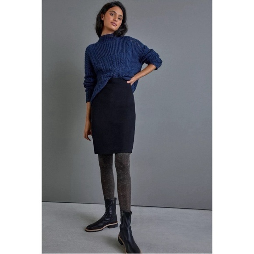 Anthropologie Anja Soft Knit Black Pencil Skirt